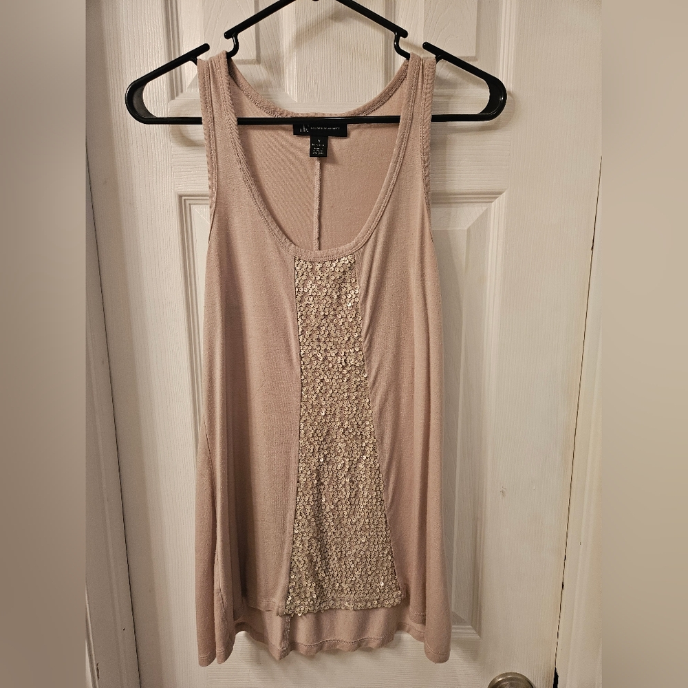 INC International Concepts Tan Embellished Sleeveless Tunic